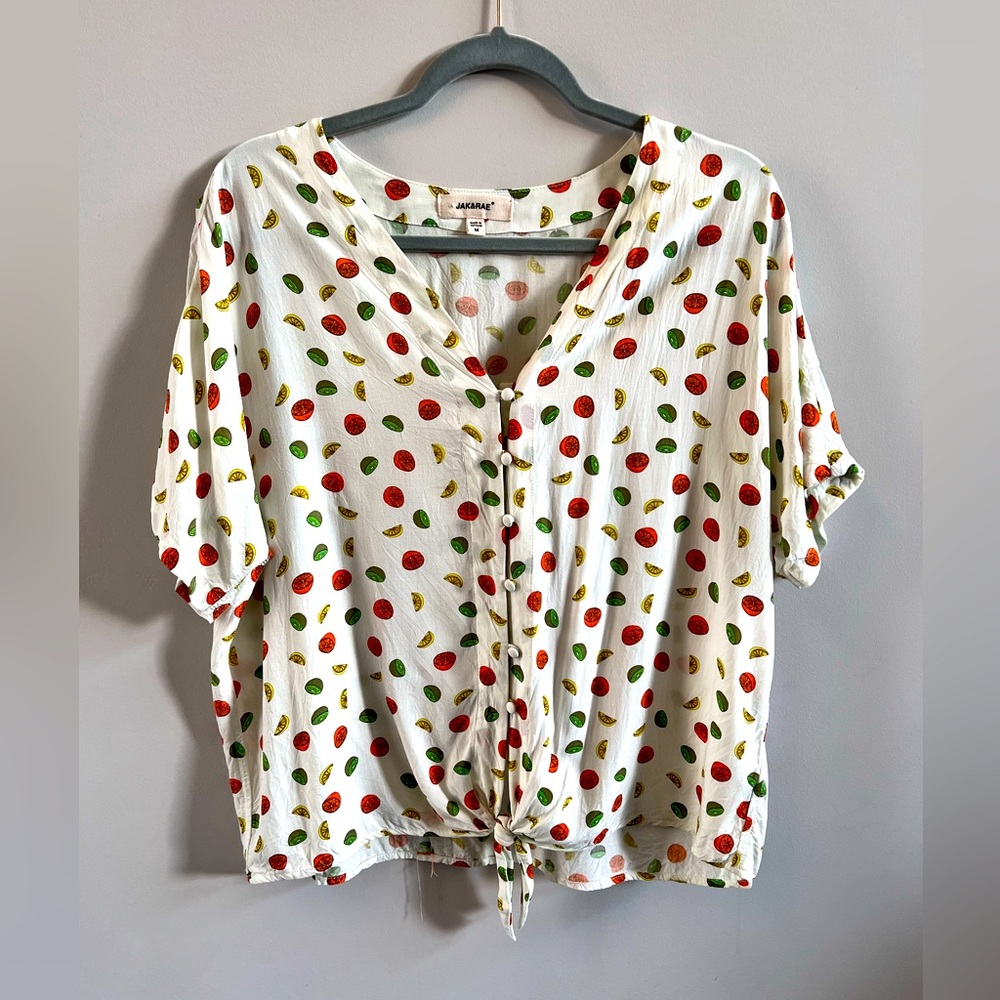Jak&Rae Orange Print top Size M
